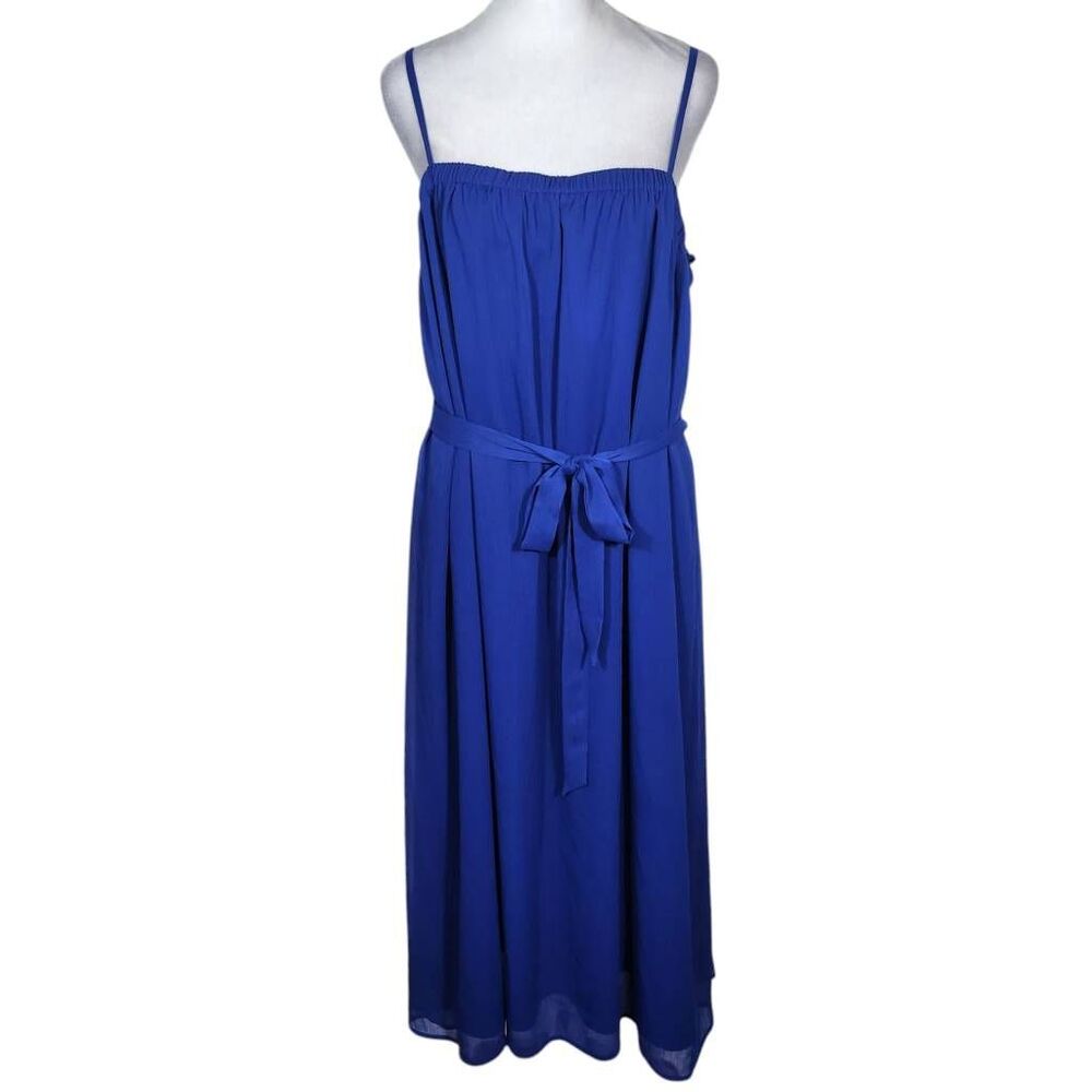 Gianni Bini Blue Sleeveless Midi Dress NWT Size Large Blue Wedding Guest Dress